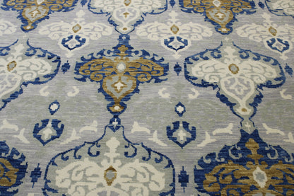 Close-up of wool pile, Blue & Gray rug