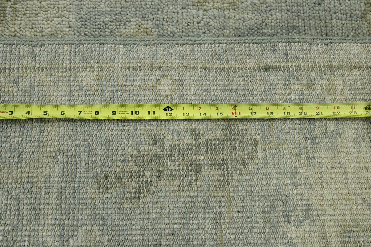 Close-up of wool pile, Gray & Beige rug