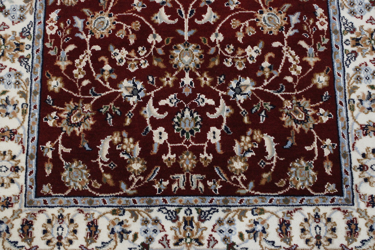 Traditional Fine Nain Design rug corner detail