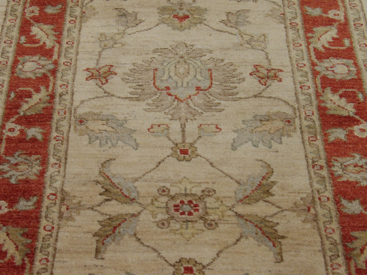 Back of Oushak Chobi Natural Dye hand-knotted rug