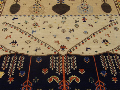 Wool texture close-up, tribal Khorasan Soumak weave