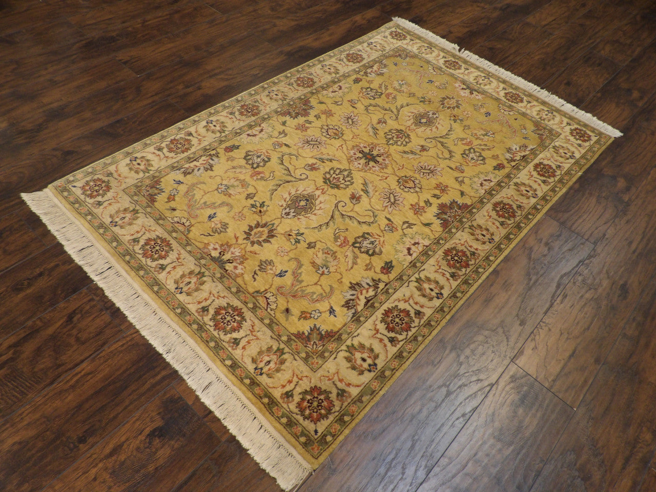 Kashan floral pattern detail, tie-dye finish
