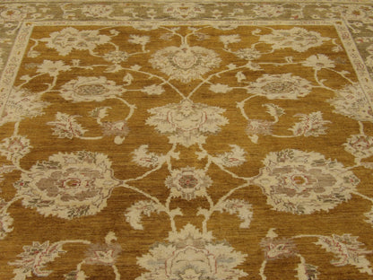 Back of Oushak Chobi Natural Dye Antique Wash hand-knotted rug
