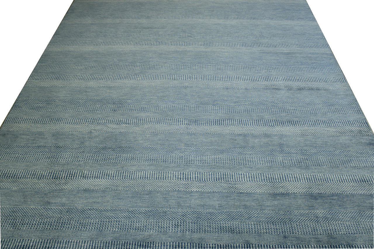 Back of Modern Grass Design hand-knotted rug