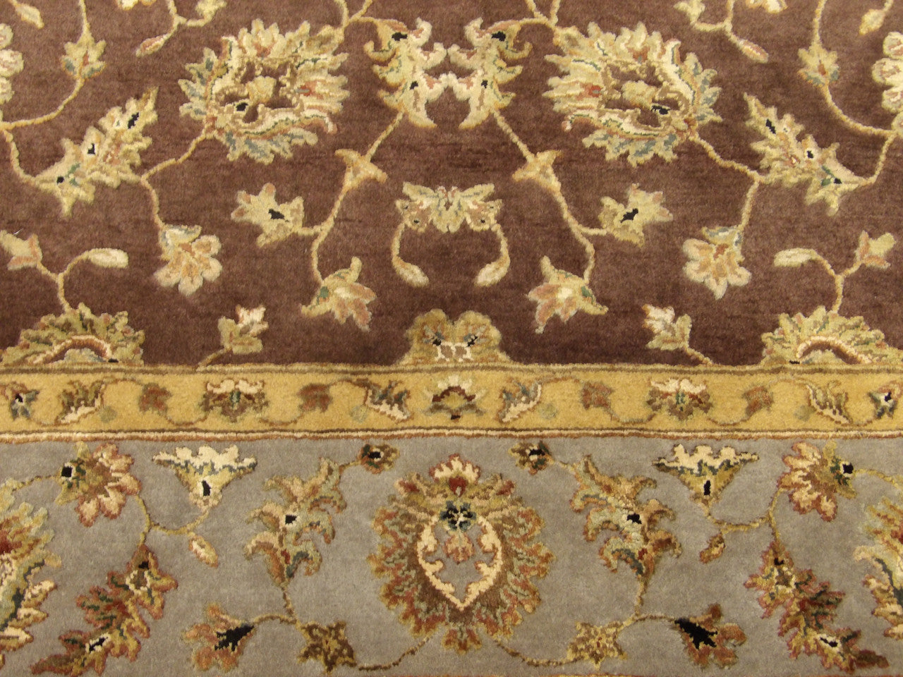 Fine Transitional Jaipur Floral Design rug border detail