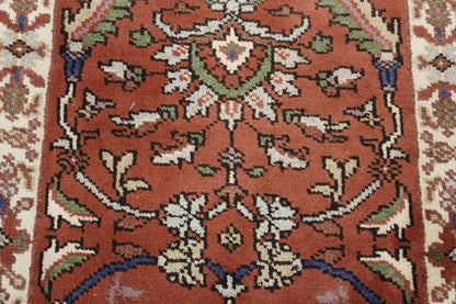 Tribal Heriz rug border detail