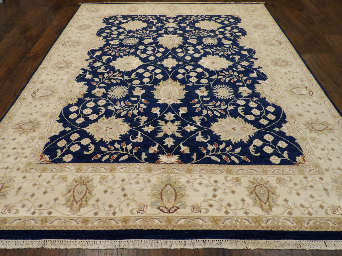 Chobie Traditional hand-knotted wool rug in Blue, 8'0" x 10'1", SKU w997