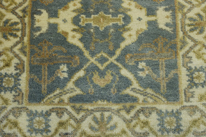 Gray & Beige Oushak Indo Ziegler rug in room setting