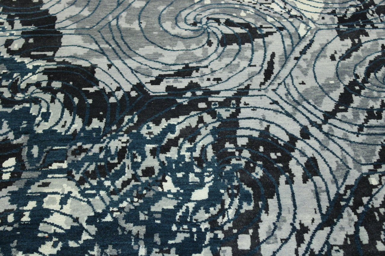 Modern Ikat Design rug corner detail