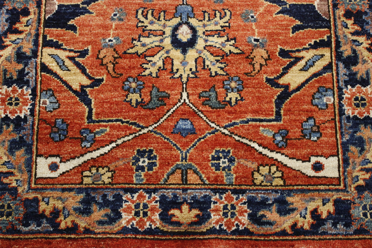 Close-up of wool pile, Rust rug