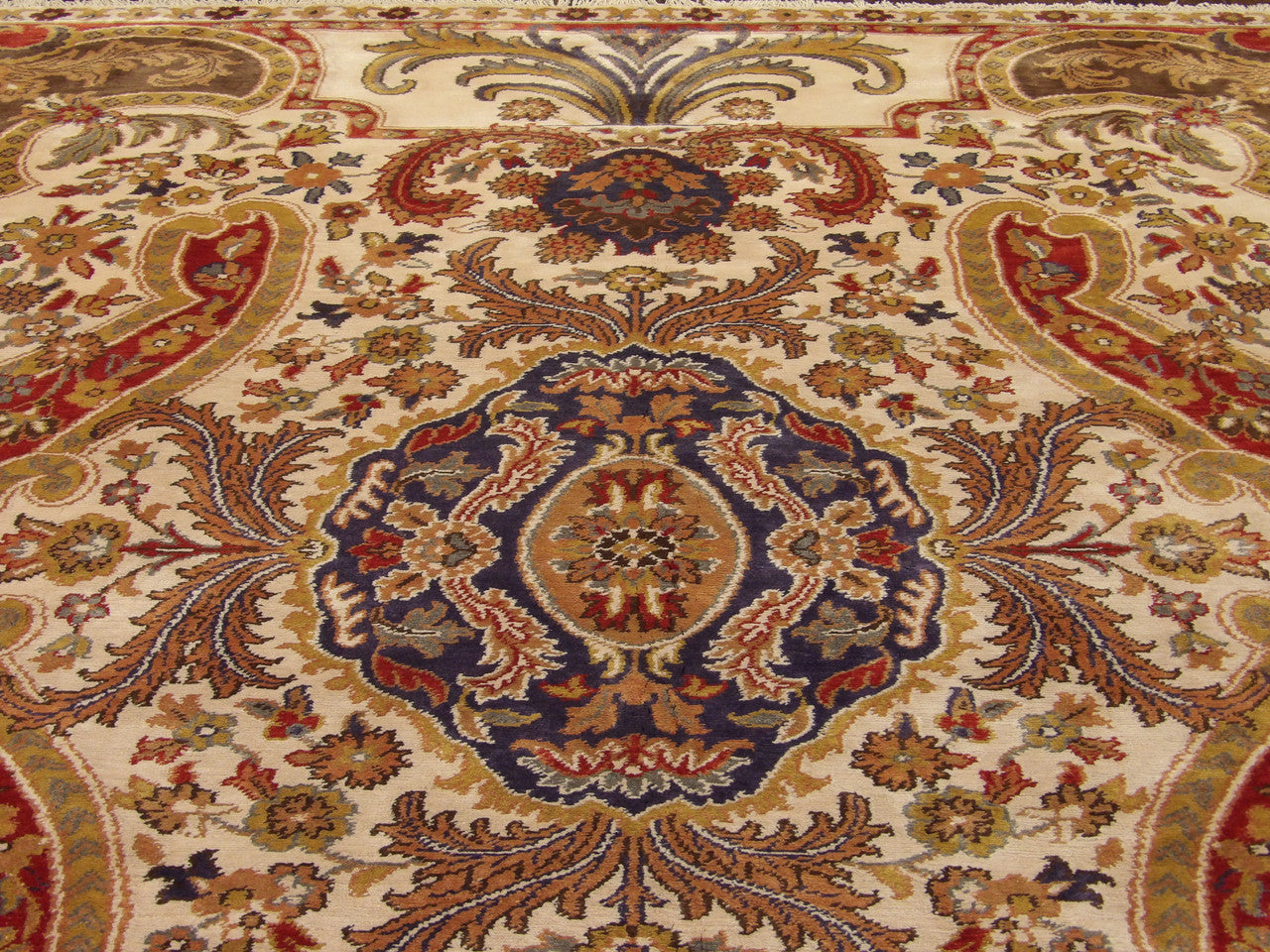 Back of Fine Silky Abusson hand-knotted rug