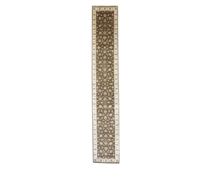 Kashan Oushak / Peshawar hand-knotted wool runner in Brown, 2'9" x 15'10", SKU W1160
