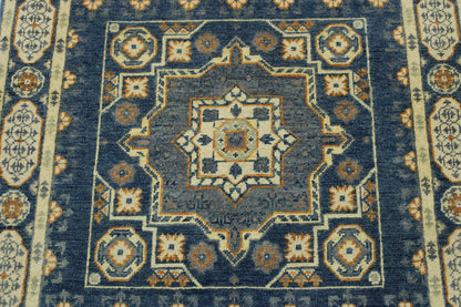 Back of Tribal Super Kazak hand-knotted rug