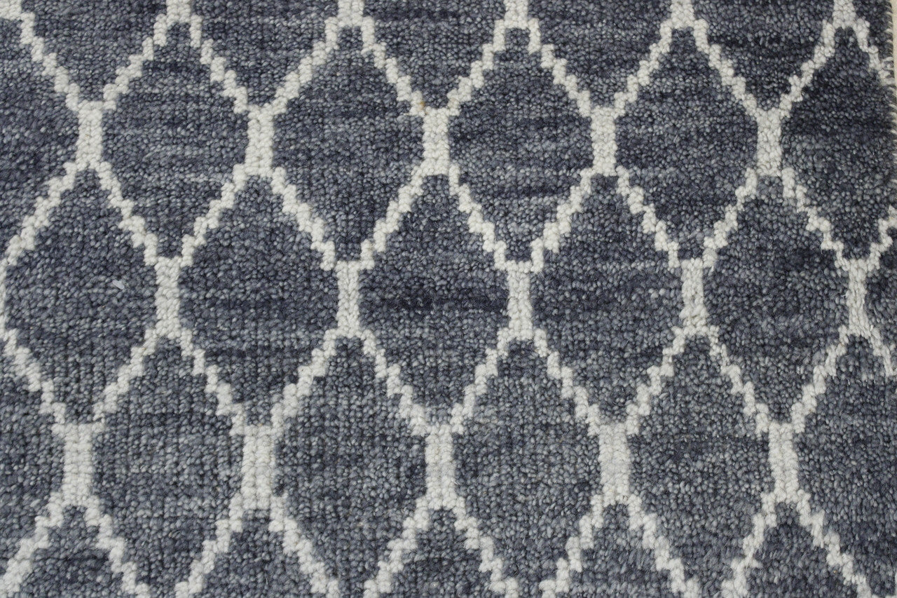 Close-up of wool pile, Blue rug