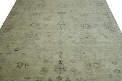 Gray & Beige Oushak Ziegler rug in room setting