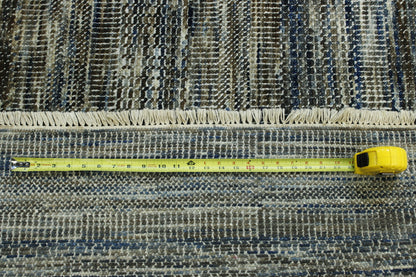 Blue 7'11" x 9'6" Modern Grass Design Hand knotted Wool Rug - Sku: w2148
