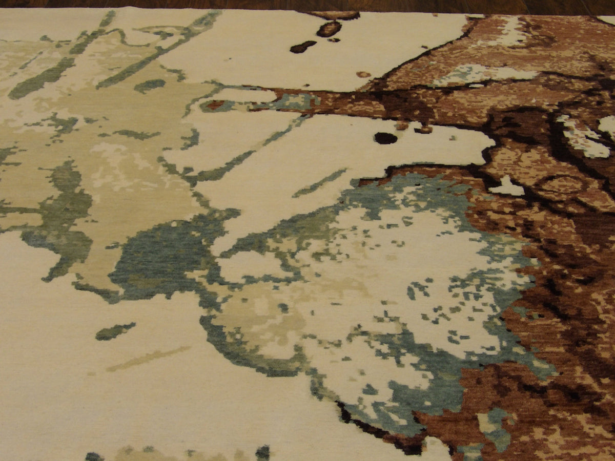 Back of Transitional Flash Design hand-knotted rug