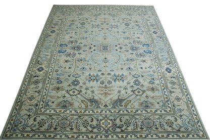 Close-up of wool pile, Blue & Gray rug
