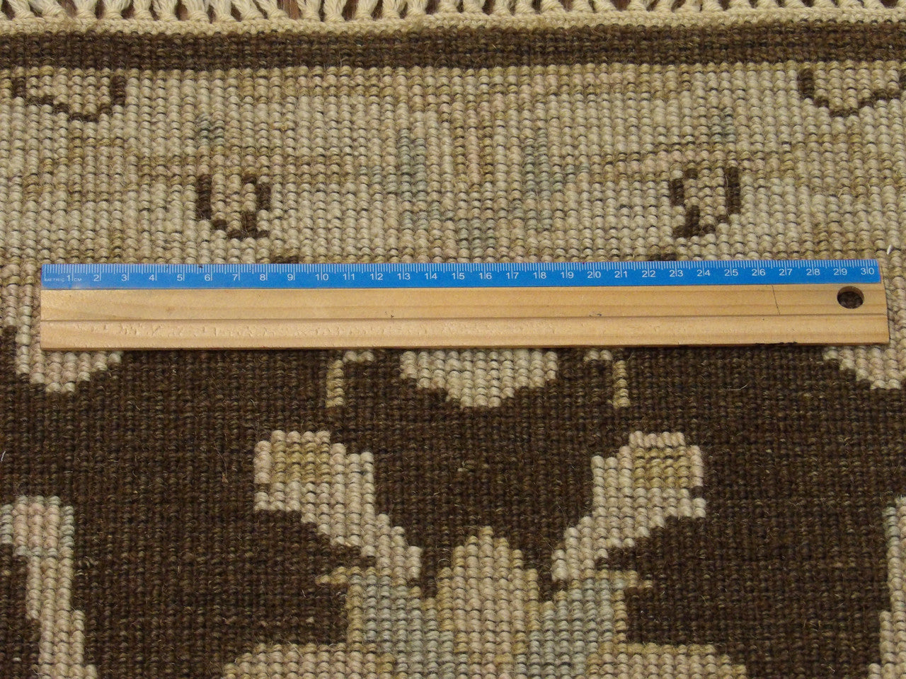 Brown & Beige Turk Ushak Wash rug in room setting