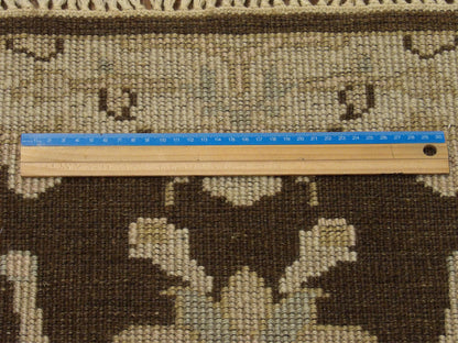 Brown & Beige Turk Ushak Wash rug in room setting