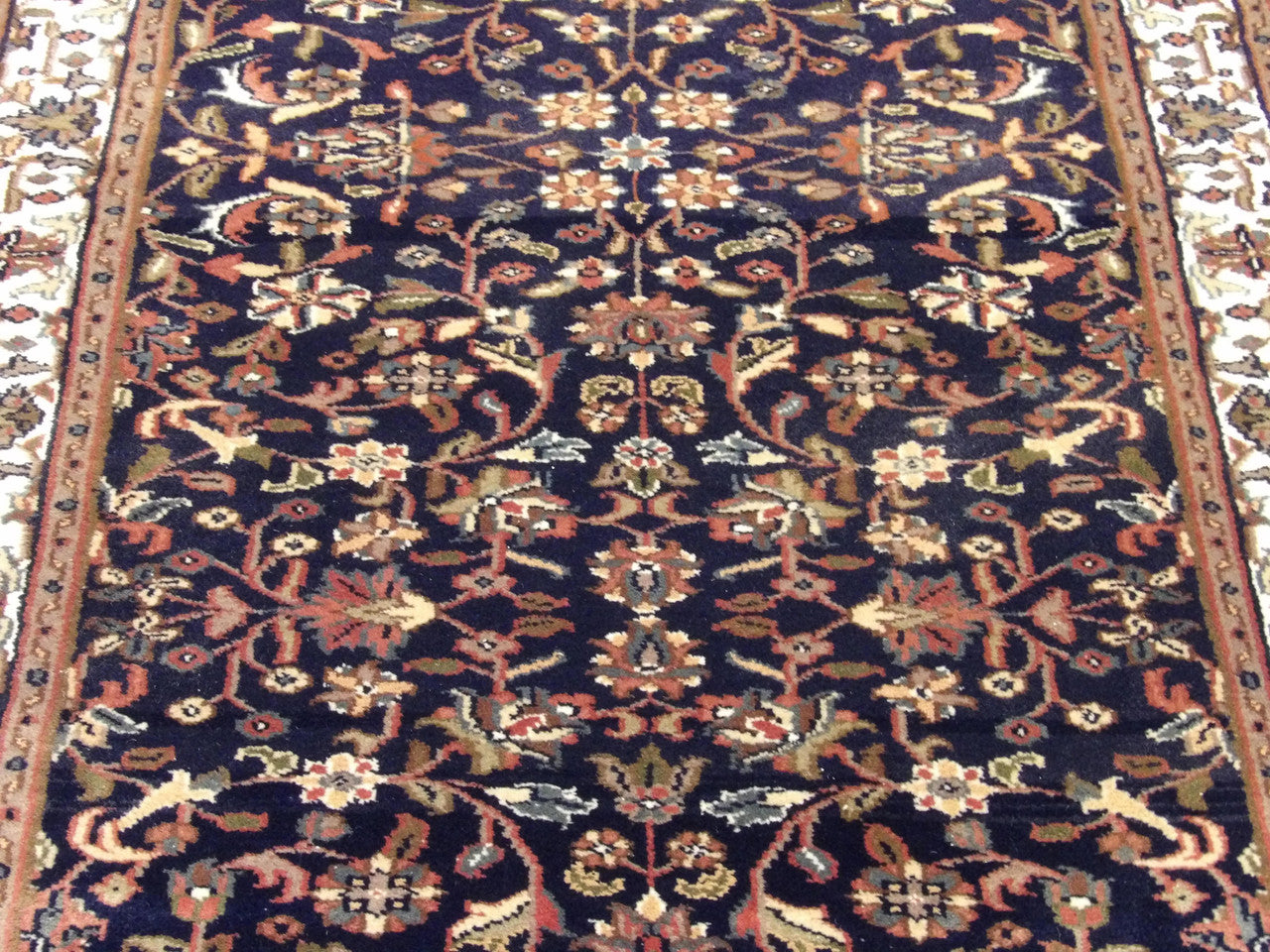 Back of Fine Persian Kashan hand-knotted rug