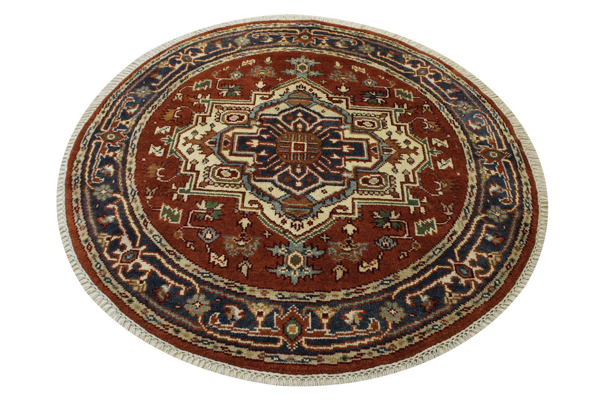 Close-up of wool pile, Blue & Red rug