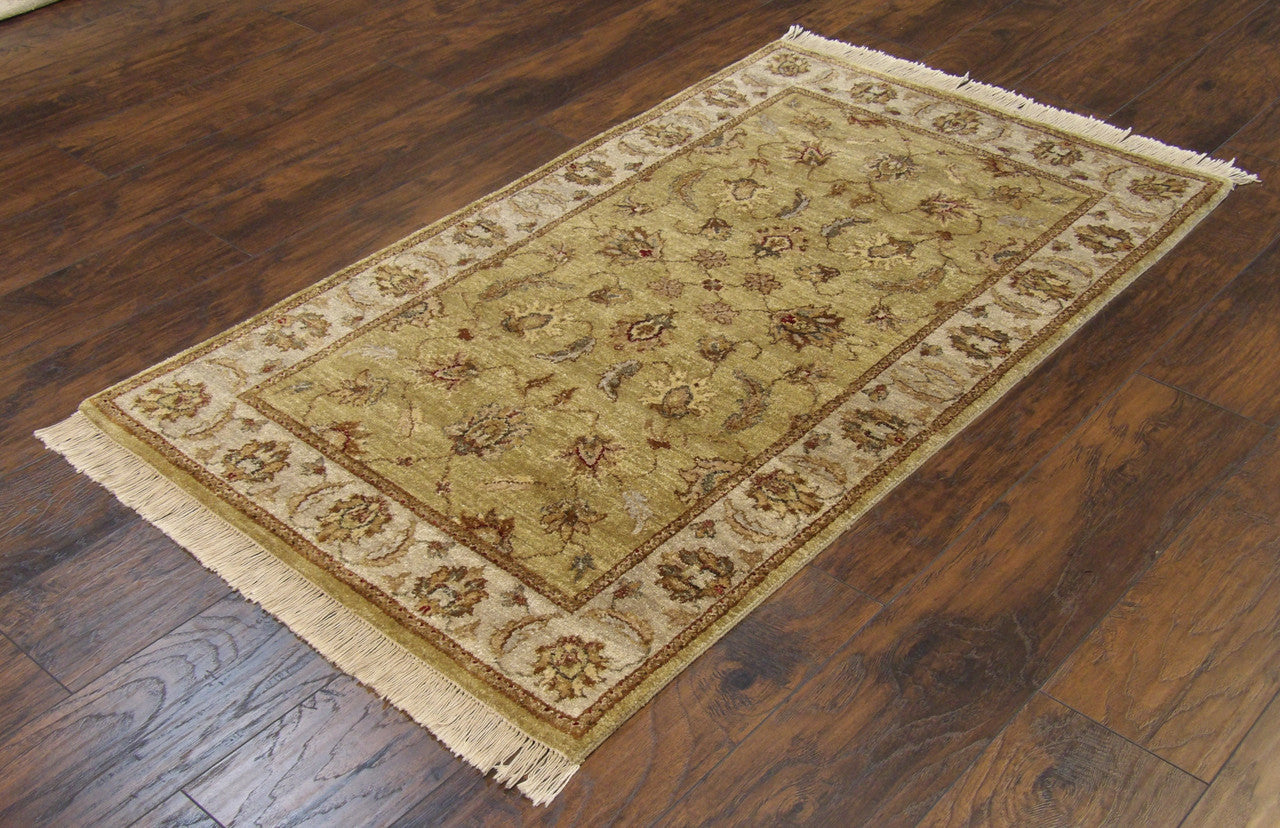 Ziegler pattern detail, green rug