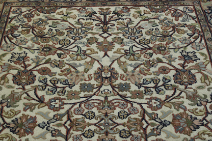 Close-up of wool pile, Beige & Pink rug