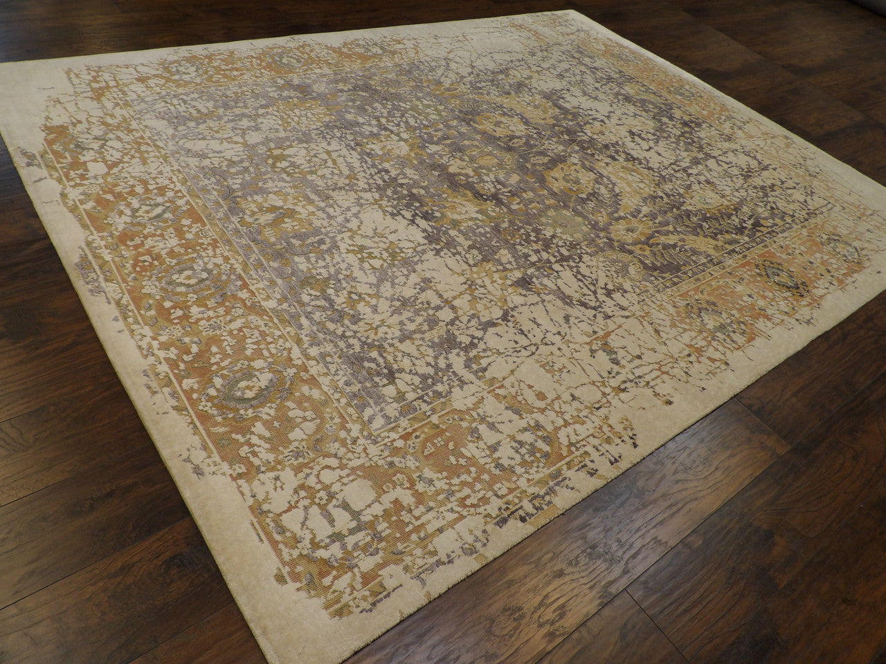 Full view of transitional vintage rug