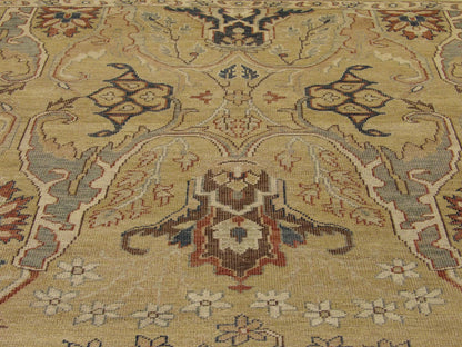 Back of Oushak Ziegler Vintage Antique Wash hand-knotted rug