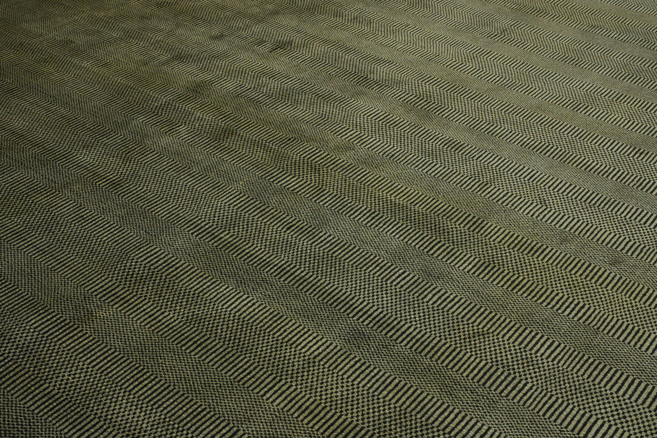 Back of Modern Grass Design hand-knotted rug