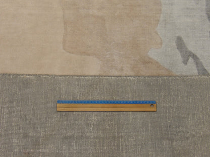 Gray & Pink Modern Abstract Bamboo Marble Design rug in room setting