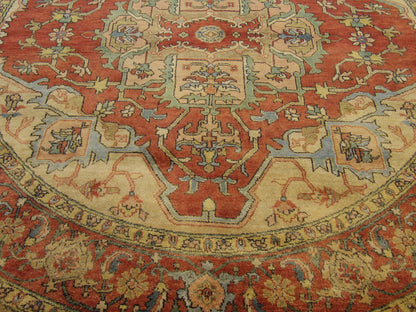 Sherapi rug border detail, gold and rust