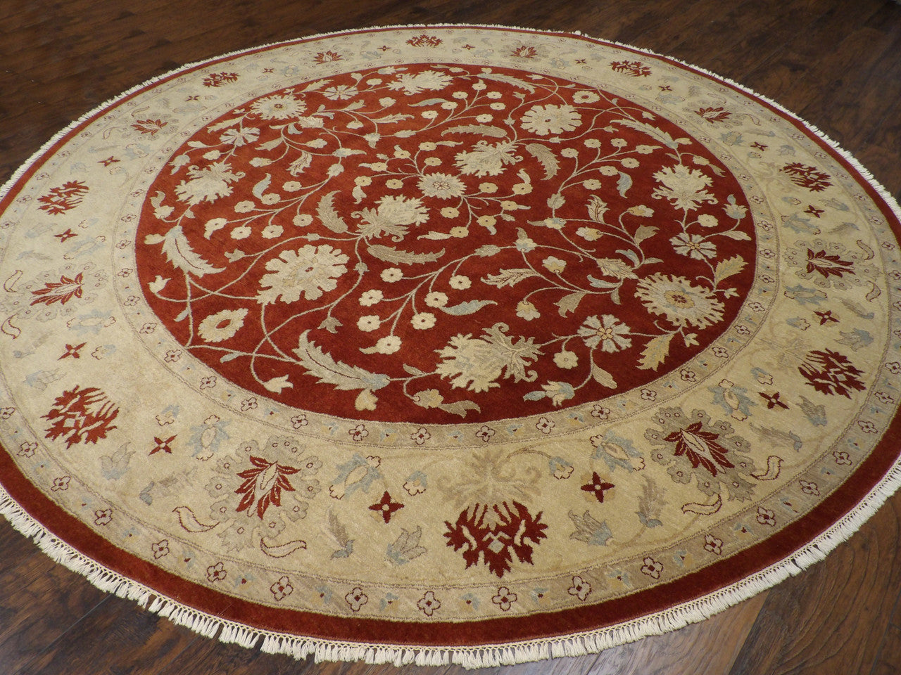 Ziegler Oushak / Peshawar hand-knotted wool rug in Beige, 10'0" x 10'0", SKU w501