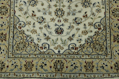 Traditional Fine Nain rug corner detail