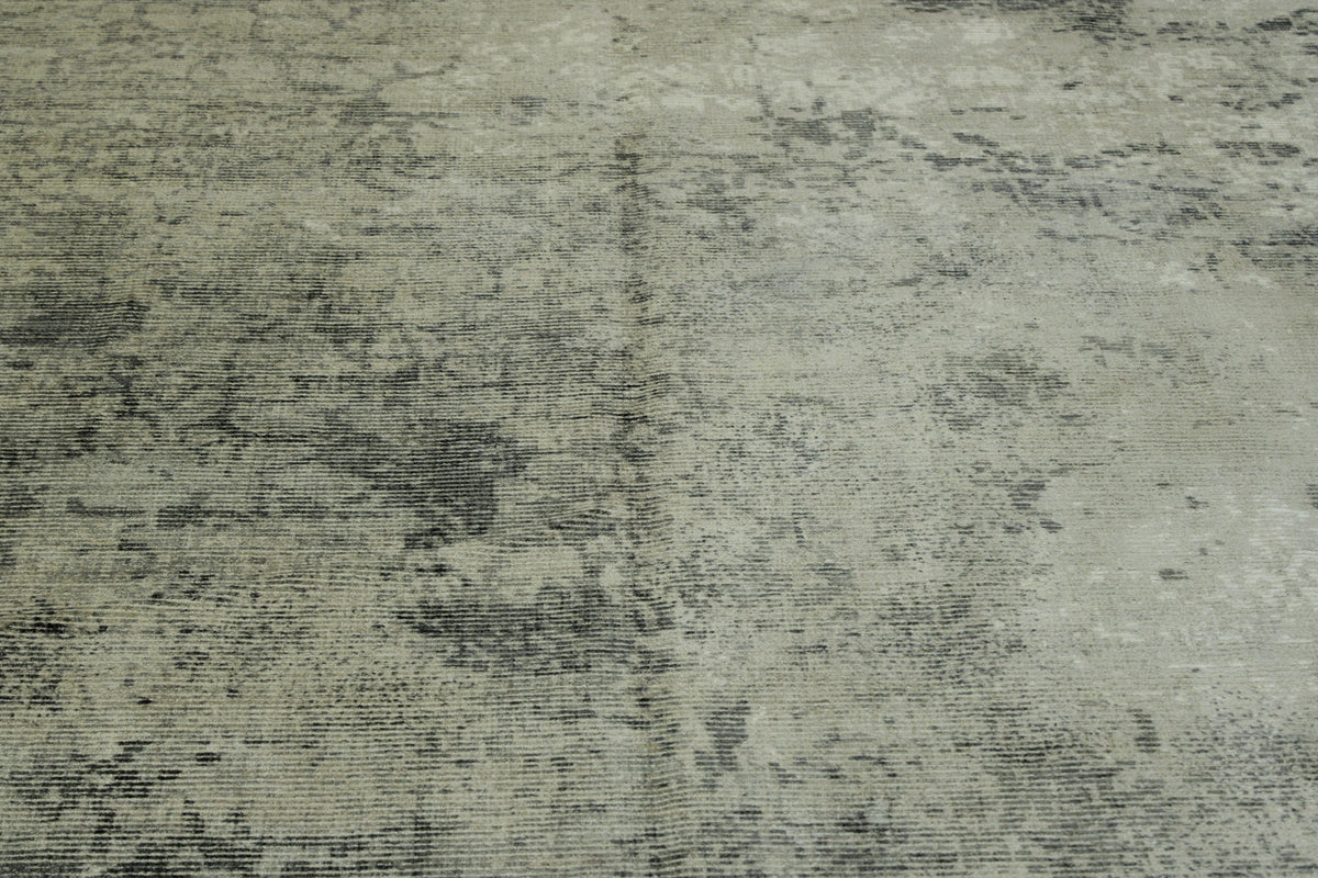 Close-up of silk pile, Gray rug