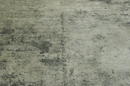 Close-up of silk pile, Gray rug