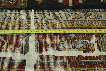 Close-up of wool pile, Multi-Color & Rust rug
