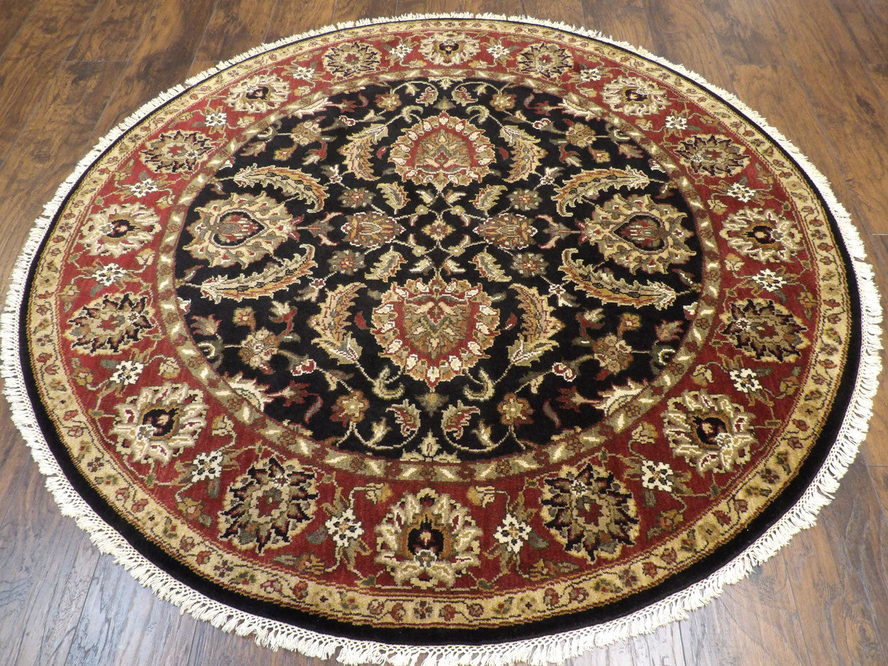 Close-up of wool pile, Black & Red rug