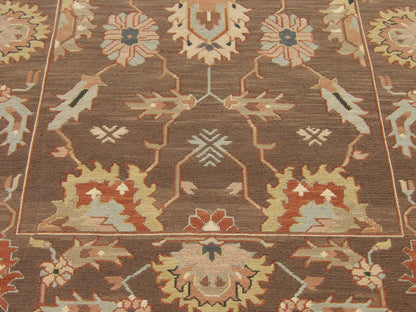 Soumak runner edge detail, brown