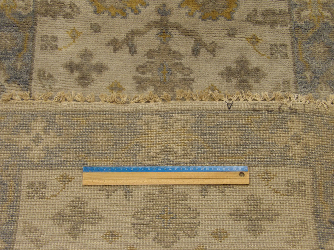 Blue & Gray Turk Oushak Wash rug in room setting