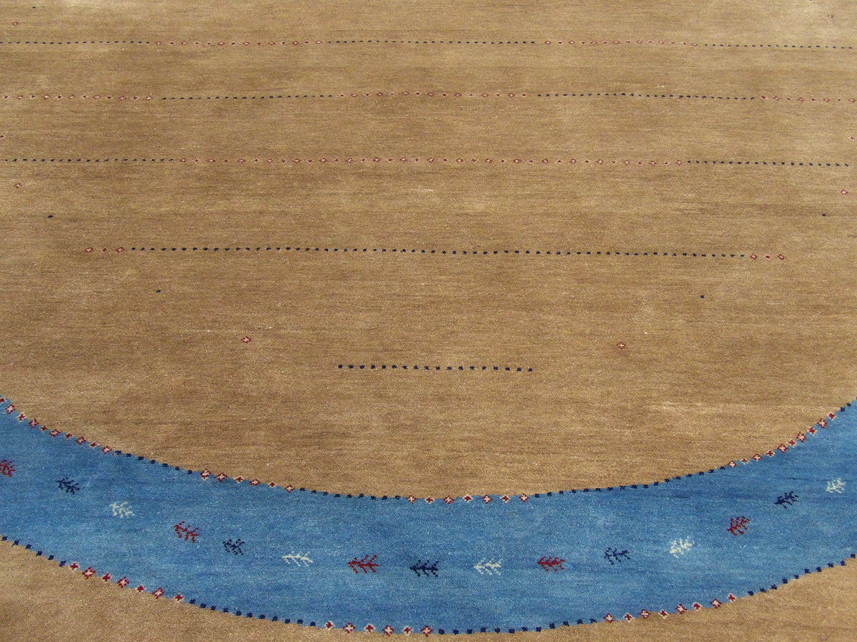 Modern Persian Gabbeh rug border detail