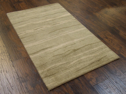 Green modern rug in a room setting