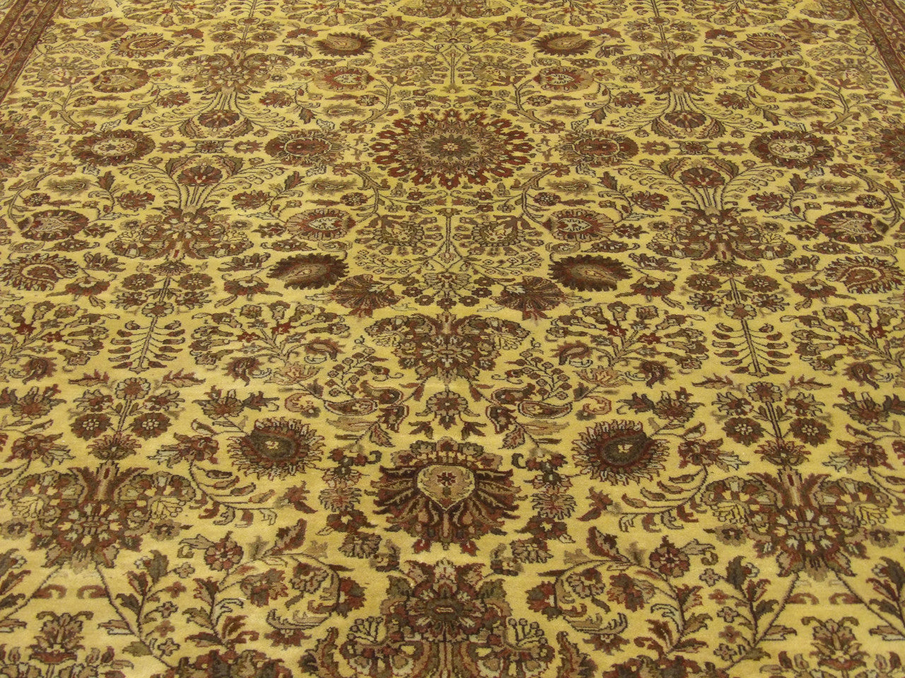 Back of Fine Persian Kashan hand-knotted rug