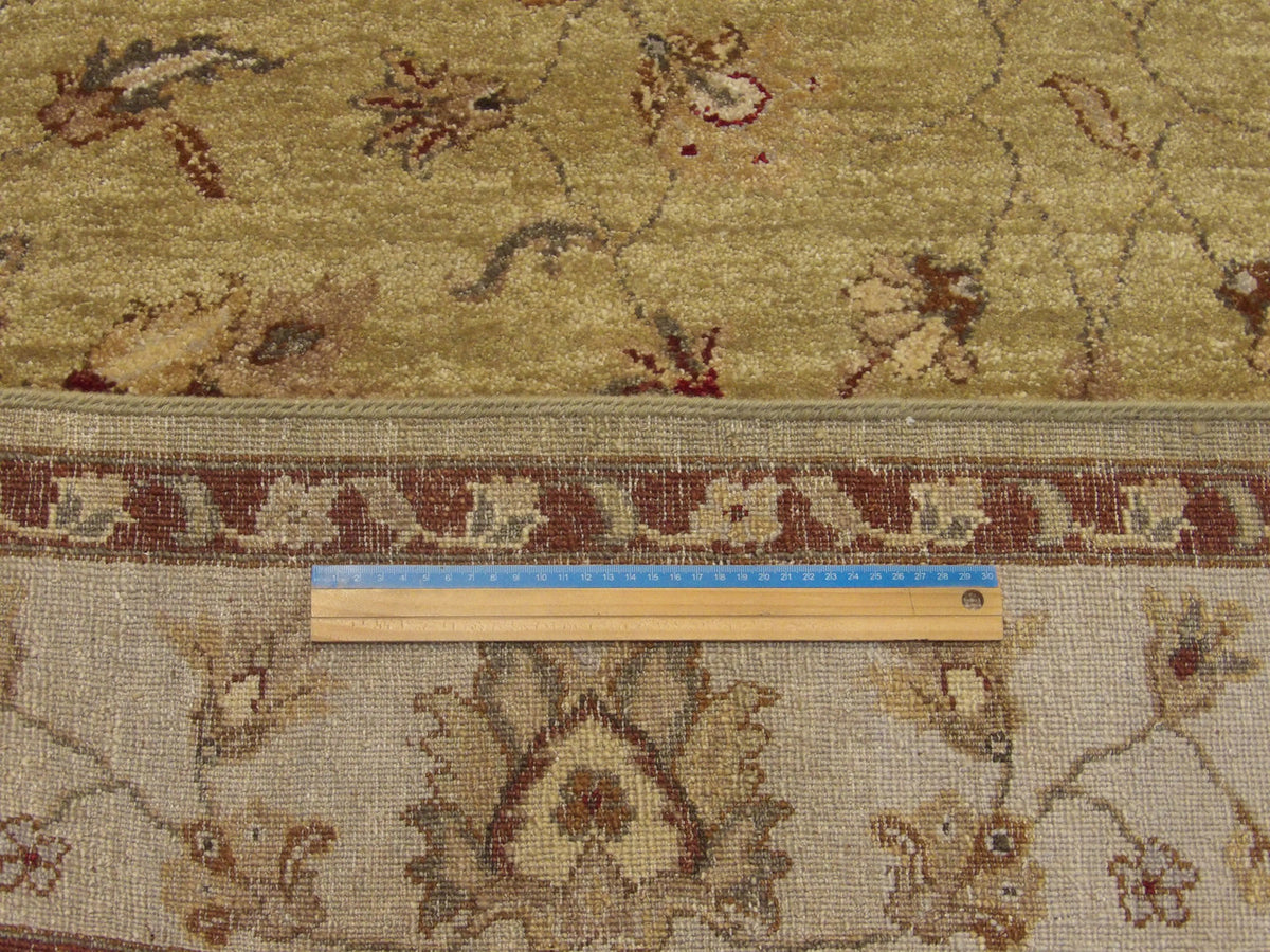 Chobie Oushak / Peshawar hand-knotted wool rug in Green, 6'0" x 9'0", SKU W897