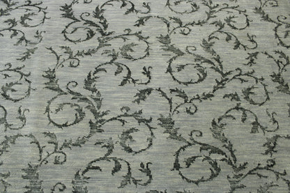 Close-up of wool pile, Green & Gray rug