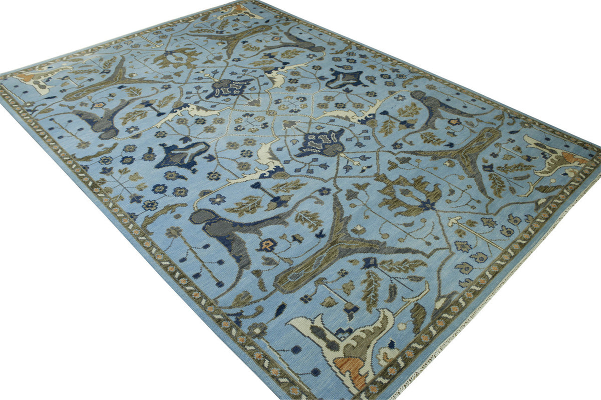 Oushak Ziegler rug border detail