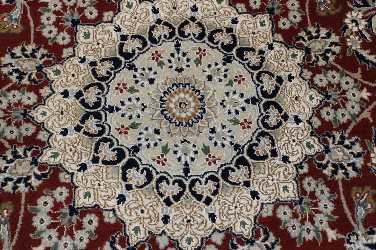 Traditional Indo Nain rug corner detail
