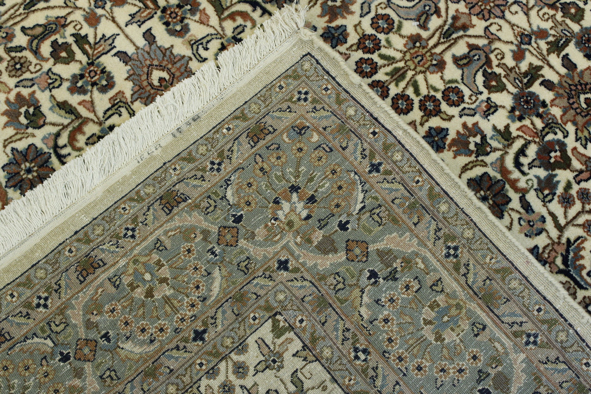 Traditional Mir Design hand-knotted wool rug in Gray & Beige, full view