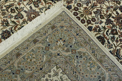 Traditional Mir Design hand-knotted wool rug in Gray & Beige, full view